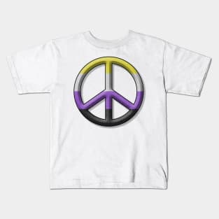 Peace Pride design in Non-Binary pride flag colors Kids T-Shirt